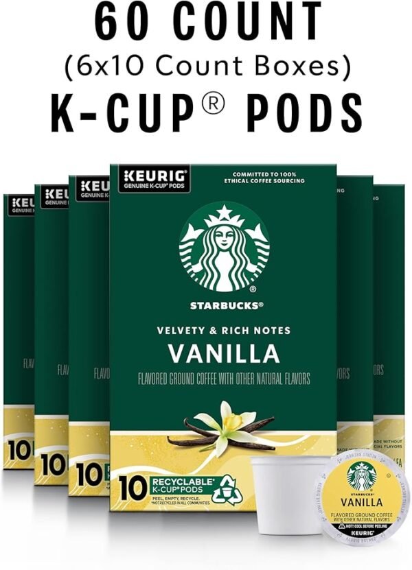 Starbucks K-Cup Coffee Pods, Vanilla Flavored Coffee - 60 Pods - Image 3