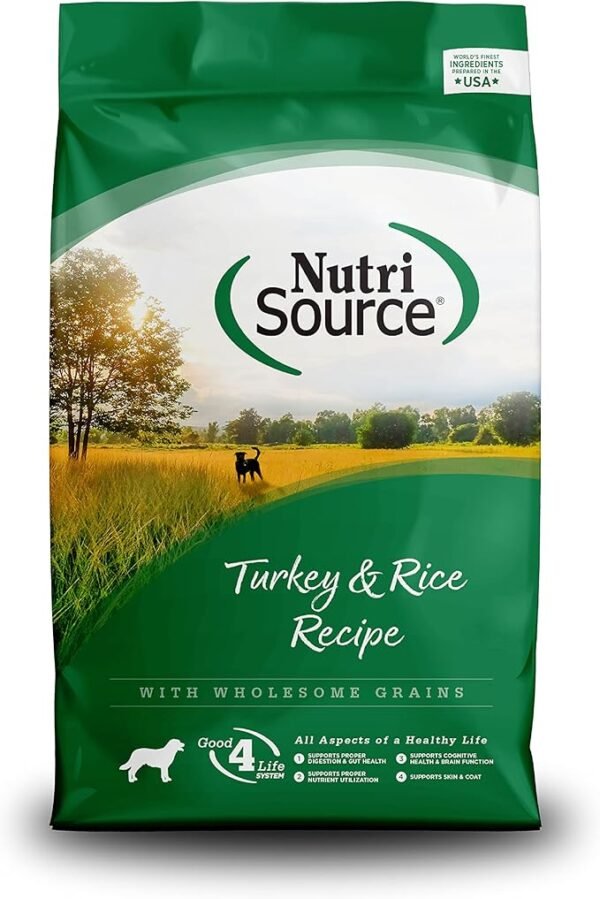 NutriSource Dry Dog Food, Turkey and Rice, 26LB