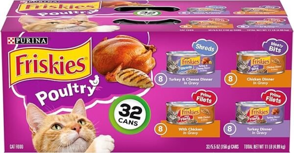 Purina Friskies Gravy Wet Cat Food Variety Pack - 32ct (5.5 oz. Cans)