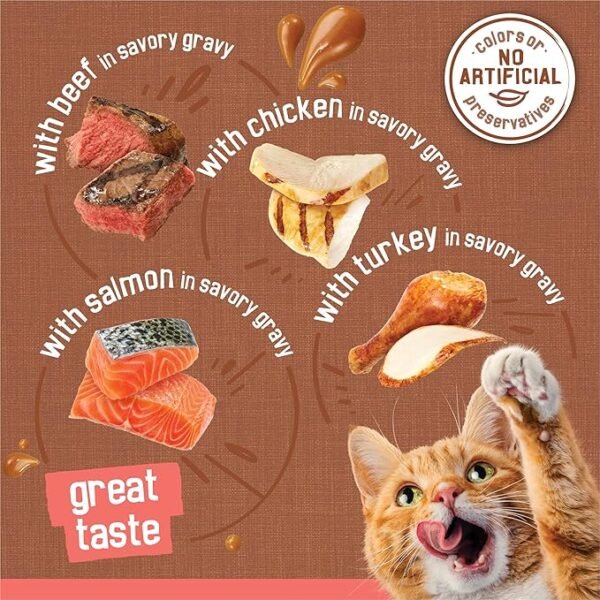 Purina Friskies Extra Gravy Wet Cat Food Chunky 24ct Variety Pack - Image 2